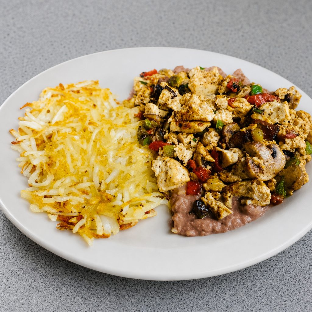 Vegan Veggie Tofu Scramble.