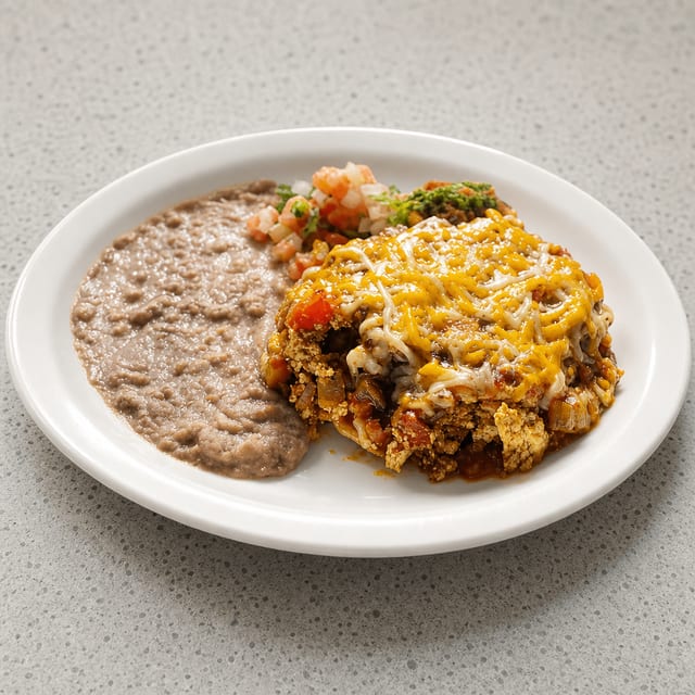 Vegan Chorizo “Huevos” Rancheros.