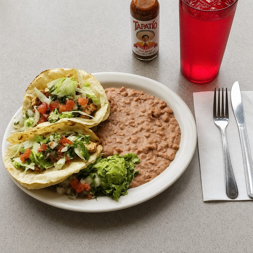 2 Vegan Tofu Soft Taco Plate.